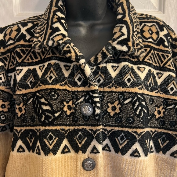 County Clothing Company Tan Black Button up w Pockets Women’s Jacket Sz M - Picture 2 of 5